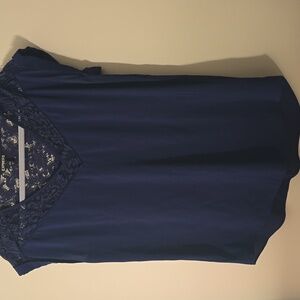 Blue short sleeve lace Express top